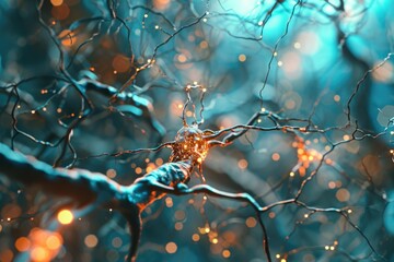 Poster - A close-up view of a tree with beautiful lights in the background. Perfect for adding a touch of magic to any project