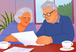 © fStop - Senior couple paying bills, reviewing paperwork at home
