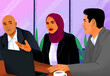© fStop - Businesswoman in hijab talking with colleagues in conference room meeting
