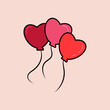 © Yuliya - balloons with a shape of heart vector illustration design