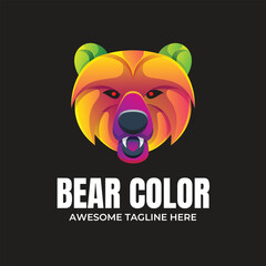 Wall Mural - Bear Colorful Logo Design