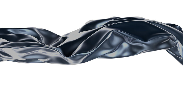 Flowing Rhythms: Abstract 3D Blue Wave Illustration with Harmonious Movements