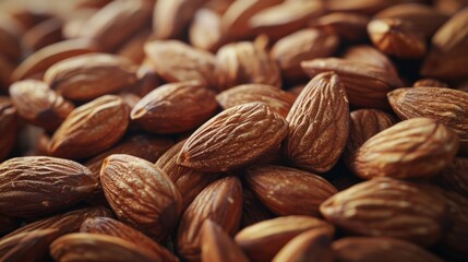Aufkleber - A pile of almonds stacked on top of each other. Perfect for food-related projects and healthy eating concepts