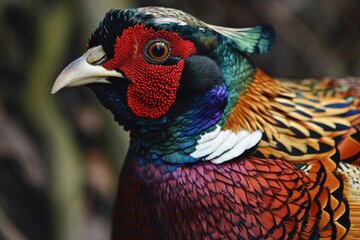 Aufkleber - A close up shot of a bird with a vibrant red head. This image can be used to depict the beauty of nature or to add a pop of color to any design