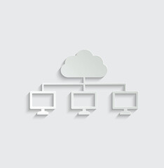 Poster - cloud connection icon. smart devices computer laptop icon   