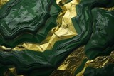 Fototapeta  - Luxury Green and Gold Abstract Textured Background