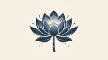 A Blue Lotus Flower On A White Background.