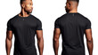 © Neural Pixels - Black t shirt front and back view. Transparent background. PNG