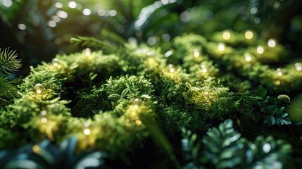 Poster - A close-up view of a bunch of green plants. Suitable for various uses