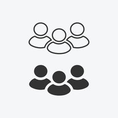 Poster - person, people icon set. user, member, group people, teamwork flat style symbol. group symbol sign icon for graphic, web, ui ux, mobile design