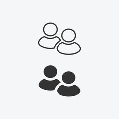 Poster - person, people icon set. user, member, group people, teamwork flat style symbol. group symbol sign icon for graphic, web, ui ux, mobile design