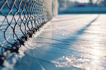 Poster - A detailed view of a chain link fence. Suitable for use in industrial, security, or construction-related projects
