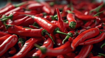 Aufkleber - A pile of red hot peppers stacked on top of each other. Can be used for cooking, spice, or food-related concepts