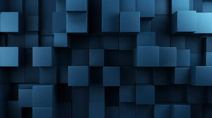 Abstract geometric blue 3d texture wall, with squares and cubes as background, textured wallpaper