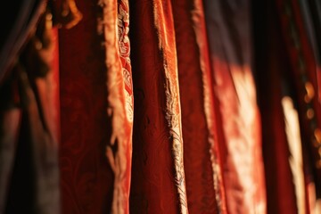 Poster - A close-up view of a bunch of ties neatly arranged on a rack. This image can be used for fashion, style, or business-related themes