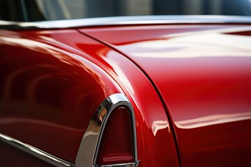 Wall Mural - Closeup photo of a new red modern car