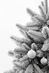 Aufkleber - A black and white photo of a Christmas tree. Perfect for holiday-themed projects