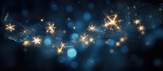 Wall Mural - Sparkling stars with light trace isolated on transparent background.