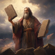 Moses and The Ten Commandments Bible Illustration