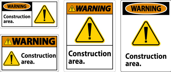 Wall Mural - Warning Sign Construction Area