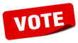 vote sticker. vote label