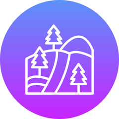 Poster - Pine Trees Landscape Icon