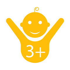 Child 3 line icon. Age limit, happiness, child, son, diapers, childhood, pacifier, foal, responsibility. Vector icon for business and advertising