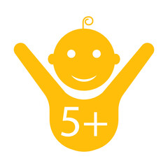 Child 5 line icon. Age limit, happiness, child, son, diapers, childhood, pacifier, foal, responsibility. Vector icon for business and advertising