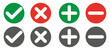 Set confirmation and cancellation line icon. Prohibition, button, cancel, return, back, statement, agreement, confirm. Vector icon for business and advertising