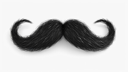 Poster - A detailed close-up view of a moustache on a clean white surface. This image can be used for various purposes, such as grooming products, fashion accessories, or in articles about facial hair trends