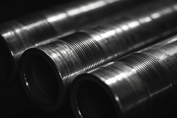 Aufkleber - Metal pipes arranged on top of a table. Versatile image suitable for various industries