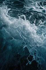 Poster - A close up view of a powerful wave in the ocean. Suitable for various uses