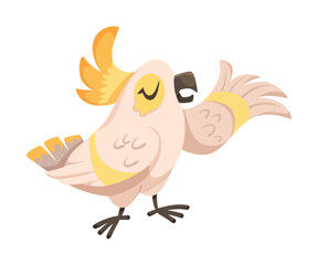 Wall Mural - Cute Bird with Feathers Singing Song Vector Illustration