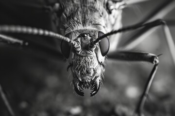 Poster - A black and white photo of a bug. Can be used for educational purposes or in articles about insects