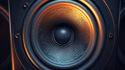 Aufkleber - Close-up shot of a pair of speakers. Suitable for music and audio-related projects