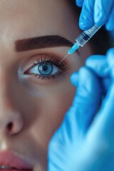 Poster - Person getting an injection, suitable for medical and healthcare concepts
