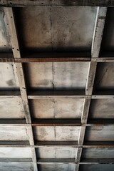 Poster - A picture of a ceiling with a clock. Suitable for time management or interior design concepts