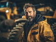 © puhimec - Bearded elderly man in dirty clothes at a construction site.