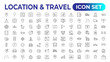 Location icons set. Navigation icons. Map pointer icons. Location symbols. Vector illustration.