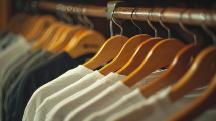 Aufkleber - A row of clothes hanging on a rail. Ideal for fashion and clothing concepts