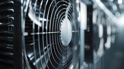 Poster - A black and white photo of a fan. Suitable for various uses
