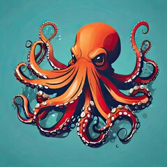 Wall Mural - octopus illustration