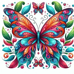 Wall Mural - pattern with butterflies