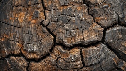 Poster - A detailed close-up of the intricate patterns and textures found in a piece of wood. This image can be used to add a natural and rustic touch to various design projects