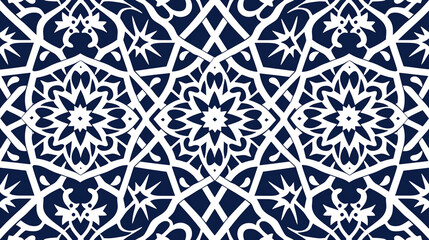 Islamic ornament , persian motiff . 3d ramadan islamic round pattern elements . Geometric circular ornamental arabic symbol . Blue background