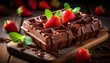 Delicious belgian chocolate waffles with fresh strawberries a comforting start to the day