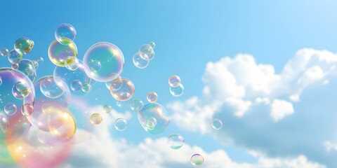 Wall Mural - soap bubbles sky panorama background