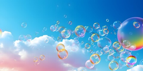 Wall Mural - soap bubbles sky panorama background