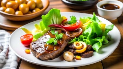 Wall Mural - grilled chicken with vegetables