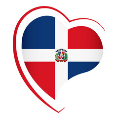 Poster - Dominican Republic flag in the shape of a heart. Illustration